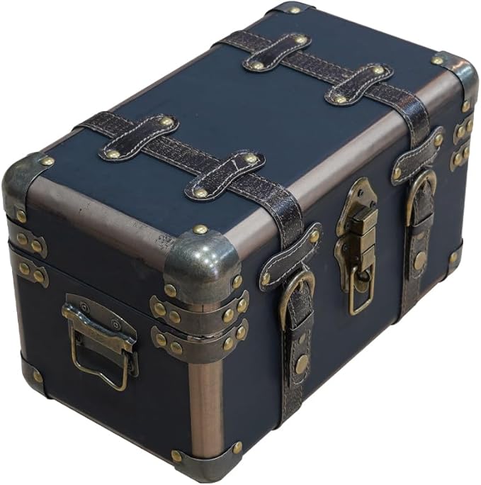 Decorative Storage Box - Antique Wooden Manual Box with Cover, Gift & Home Decor (13.38 * 7.87 * 7.87 inch)