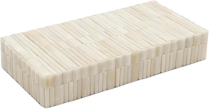 Handicrafts Home Large Decorative Storage Box 12x6– Coffee Table Organizer Box, Modern Home Décor Accent, Keepsake Memory Box, Jewelry Storage Box, Boho Decorative Box with Lid for Shelf, Mantle Decor