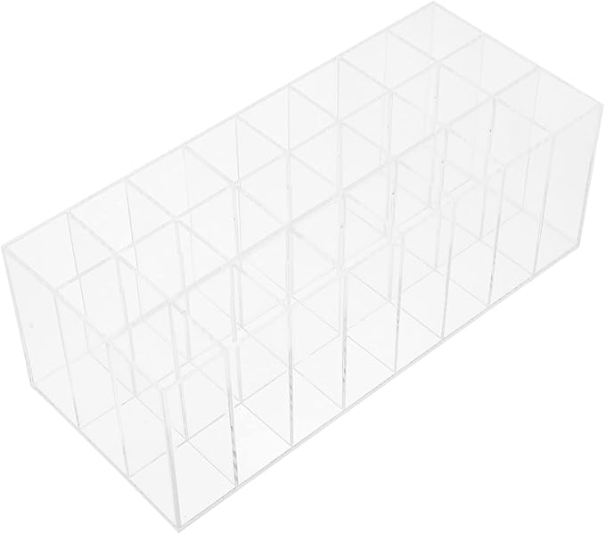 DOITOOL Acrylic Makeup Organizer -Grid Lipstick Holder Space-Saving Counter Display Rack