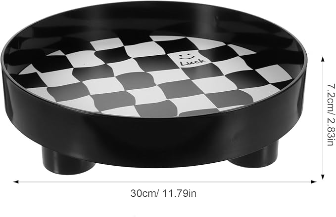 Black and White Checkered Jewelry Tray Large Decorative Storage Tray for Desktop Vanity Organizer Makeup, Key Dish and Trinket Holder for Home Office Use