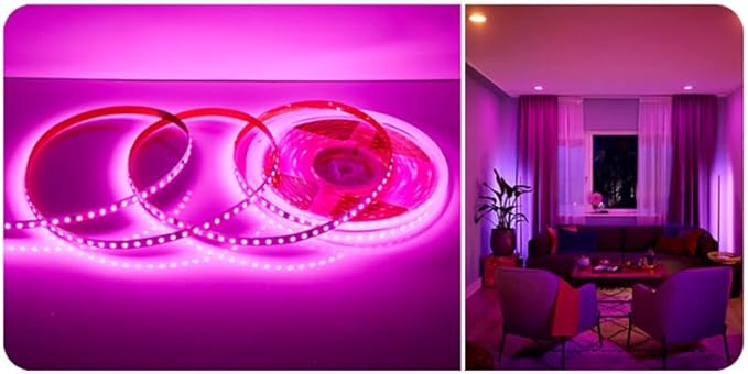 110V LED Strip Lights 120leds/m Flexible LED Tape, No Power Supply Needed (Pink, 16.4FT)