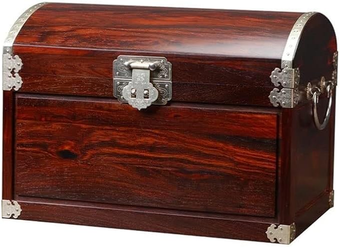 Makeup Organizers Solid Wood Jewelry Box Chinese Retro Storage Box Ring Earring Necklace Bracelet Watch Small Jewelry Storage Box Jewelry Box 11.81 Inches Jewelry Case (Color : B)