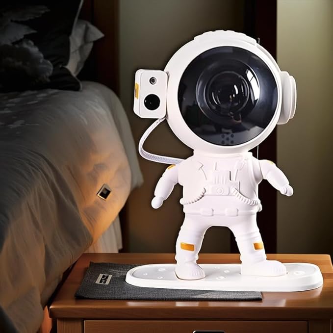 Astronaut Aurora Galaxy Projector, 360° Rotating Star & Moon Night Light with White Noise, Music Sync, Remote & Timer, LED Mood Lamp for Bedroom, Kids Room Decor, Gift for Boys Girls