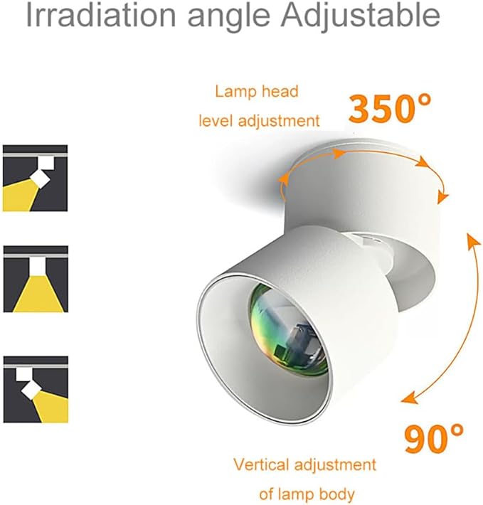 Sunset Lamp Ceiling Spotlgiht Accent Lighting 10W LED Projection Lamp, Sunlight Mood Lamps for Bedroom Picture Decor Aesthetic Indoor Rotation Adjustable Dwnlight, White