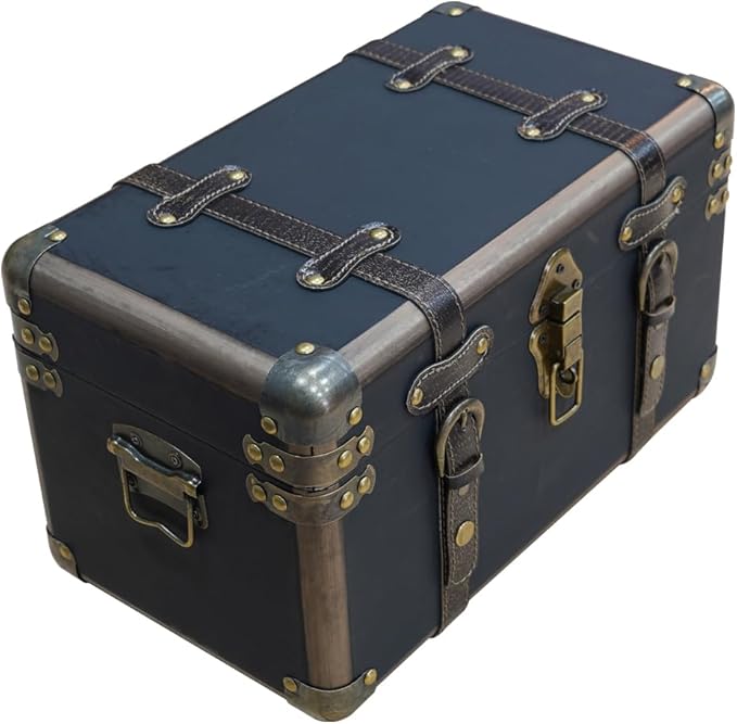 Storage Box, Vintage Wooden Decorative Box with Flip Top, 15.74x9.05x9.05 inches, Brown, for Storage and Home Decoration