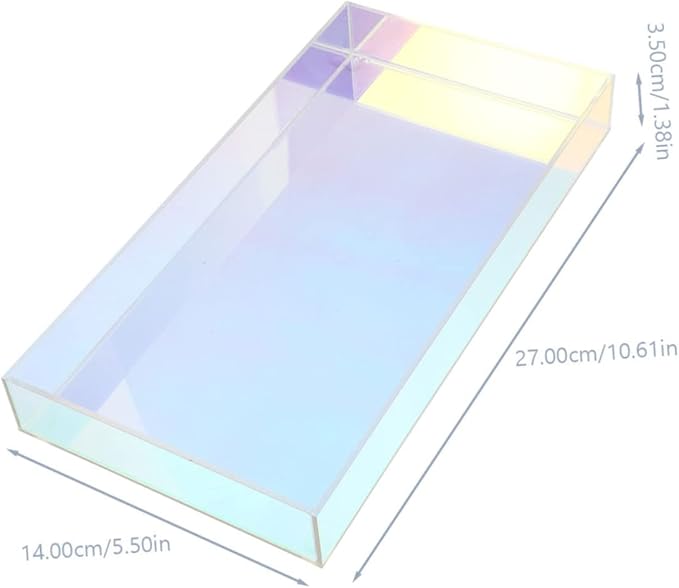 Garneck Colorful Acrylic Storage Tray Rectangular Desktop Organizer for Jewelry and Makeup Plastic Tray for Home Use Easy to Clean for Organizing Accessories