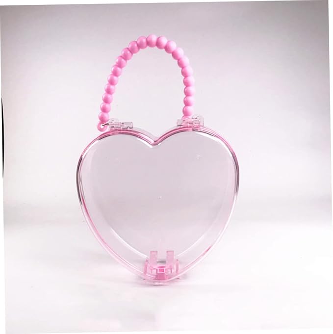 WOONEKY Sink Splash Guard 1pc Ornament Storage Toy Organizer Bins Jewelry Case Heart Shape Storage Case Makeup Suitcase Accessories Pink Heart-Shaped Bow Brooch