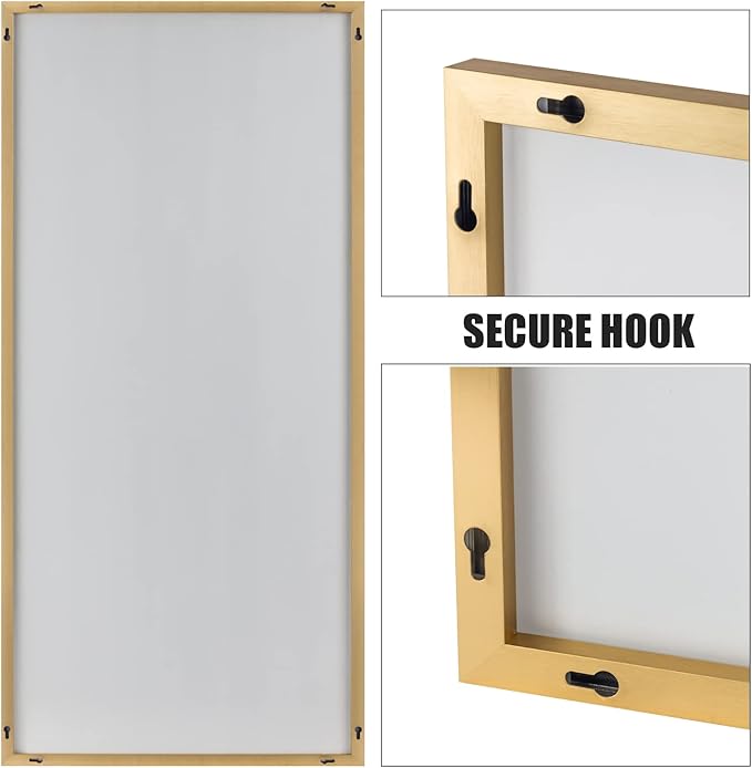 NeuType Floor Mirror Full Length Mirror, Large Body Dressing Long Wall Bathroom Standing Mirrors for Bedroom, Metal Frame, Gold 71''x34'', No Stand (AA01037ZZE001-USAM017)