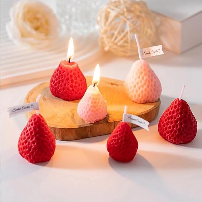 Strawberry Candle Gifts for Women 9pcs,Strawberry Decorative Soy Aromatherapy Candles for Home Scented Decoration, Cute Candle Set for Birthday Gifts Christmas Gift for Christian Friends
