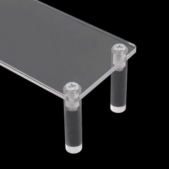 T Tulead 1 Tier Acrylic Display Risers Clear Tabletop Display Risers Rectangular Organizer Shelf Cupcake Jewelry Perfume Display Holder Riser 2PCS
