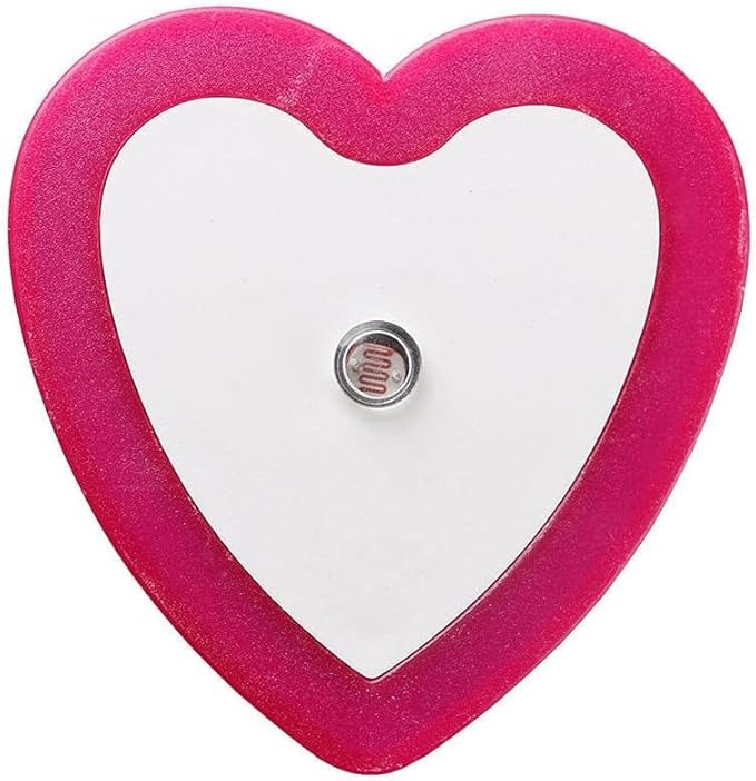 Heart Shaped LED Night Light, 0.5W Plug-in Auto Sensor Control, Wall Light for Bedroom Hallway, Night Lights Heart Decor for Valentine's Day Gifts, Wedding, Party, Room Decor (Red)
