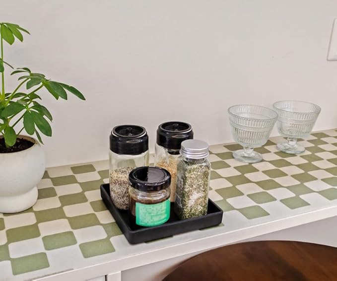 Small Square Serving Tray (5.9 inch), Durable Black Tray for Desserts & Organization, Lightweight for Coffee, Drinks, Party, Seasoning, Perfume and Display.