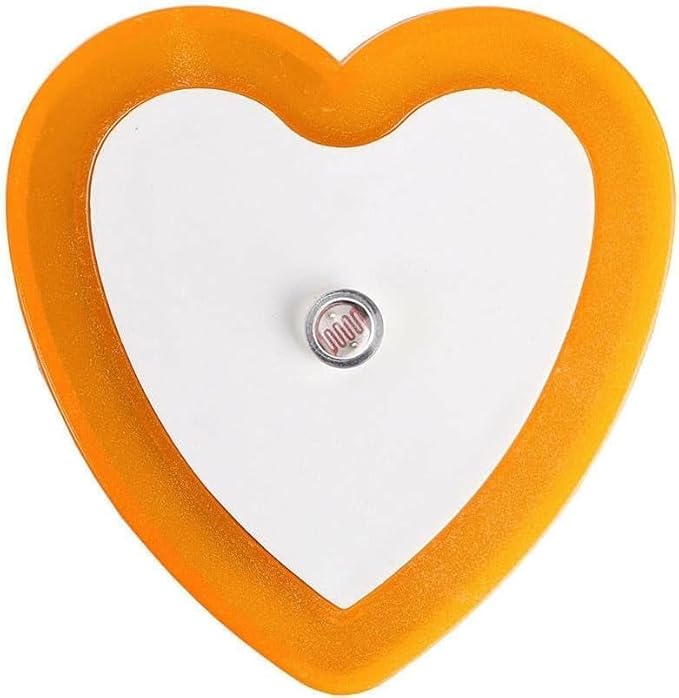 Heart Shaped LED Night Light, 0.5W Plug-in Auto Sensor Control, Wall Light for Bedroom Hallway, Night Lights Heart Decor for Valentine's Day Gifts, Wedding, Party, Room Decor (Orange)