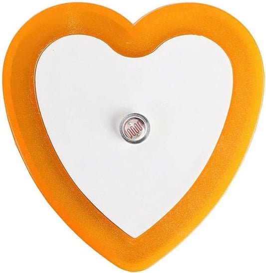 Heart Shaped LED Night Light, 0.5W Plug-in Auto Sensor Control, Wall Light for Bedroom Hallway, Night Lights Heart Decor for Valentine's Day Gifts, Wedding, Party, Room Decor (Orange)