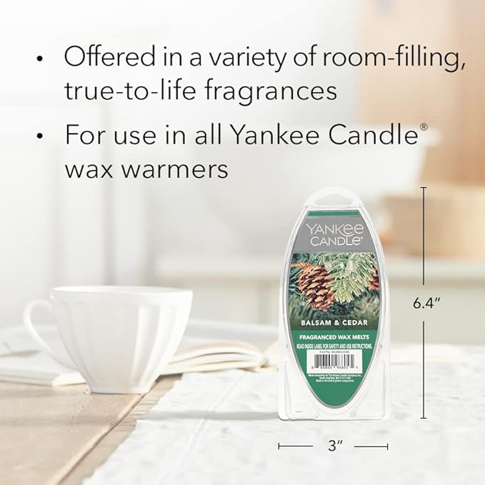 Yankee Candle Balsam & Cedar Wax Melts - 216 Total Wax Melts Perfect for Christmas & Holiday Season, 6 Count (Pack of 36)