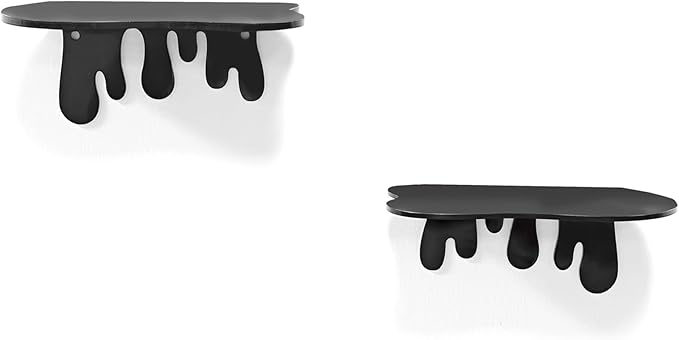 SetGame 2-Pack Acrylic Small Wall Shelves - 7 Inch Floating Shelf for Walls, Home Wall Display Ledges for Storage, Room Décor, Small Album & Items Organizer Display Dripping Wall Decor
