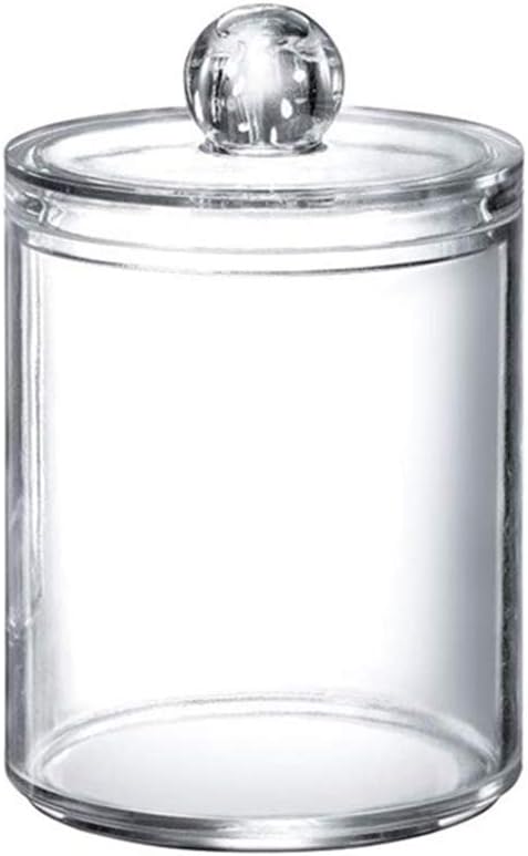 qiuqiu Acrylic Multifunctional Round Receive Box Jewelry Box,Cosmetic Make-up Cotton Swabs Transparent Container Makeup Organizer for Cotton Ball Pad Swabs Make Up Pads -2 pcs