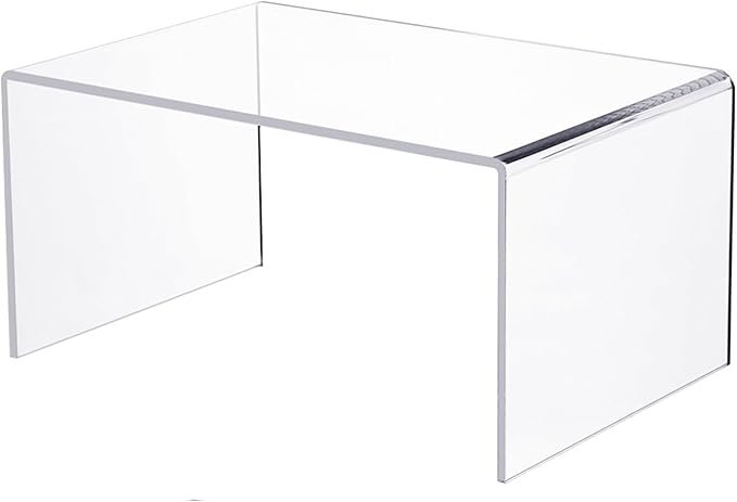 Large 1-PC 12'' Heavy Duty Acrylic Risers, Display Risers Shelf Showcase Fixtures for Jewelry, Display Stand for Amiibo Funko POP Figures, Cupcakes, Food Display, Cabinet (1, 12''x 7.75x 6'')