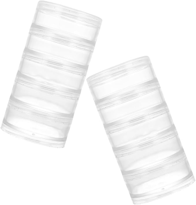 Alipis 4pcs Clear Storage Containers Lid Stackable Organizing Boxes for Beads Jewelry Makeup Lightweight for Home Office Use