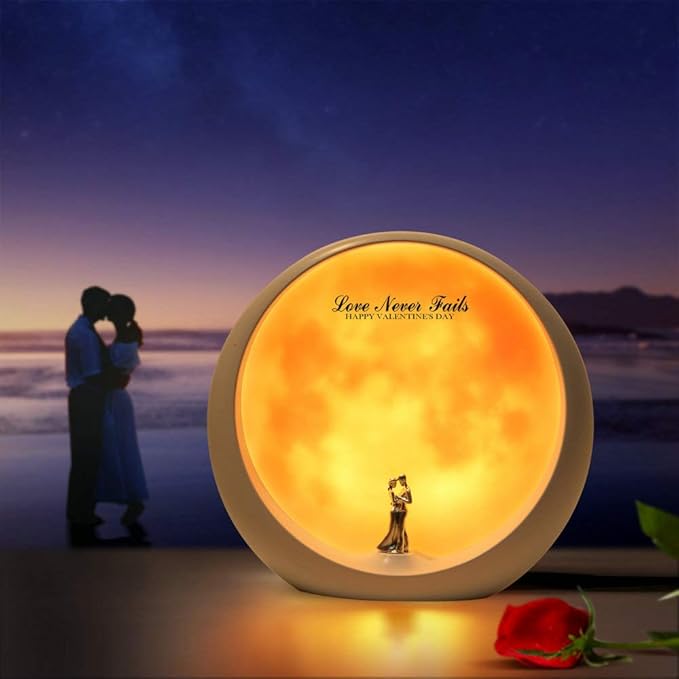 mamre Moon Mood Lamp Unique Anniversary Marriage Valentines Day Gift Ideas Art Decoration, White Holy Wedding Under Full Moon