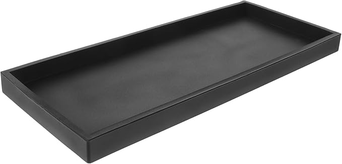 STAHAD Silicone Storage Tray Large Black Vanity Organizer Tray for Bathroom Countertop and Kitchen, Household Sundries Organizer for Keys, Makeup, Jewelry, and Cosmetics
