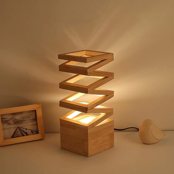 European Modern Ambient Lamp LED Wooden Table Lamp Bedroom Bedside Lamps,Home Lighting