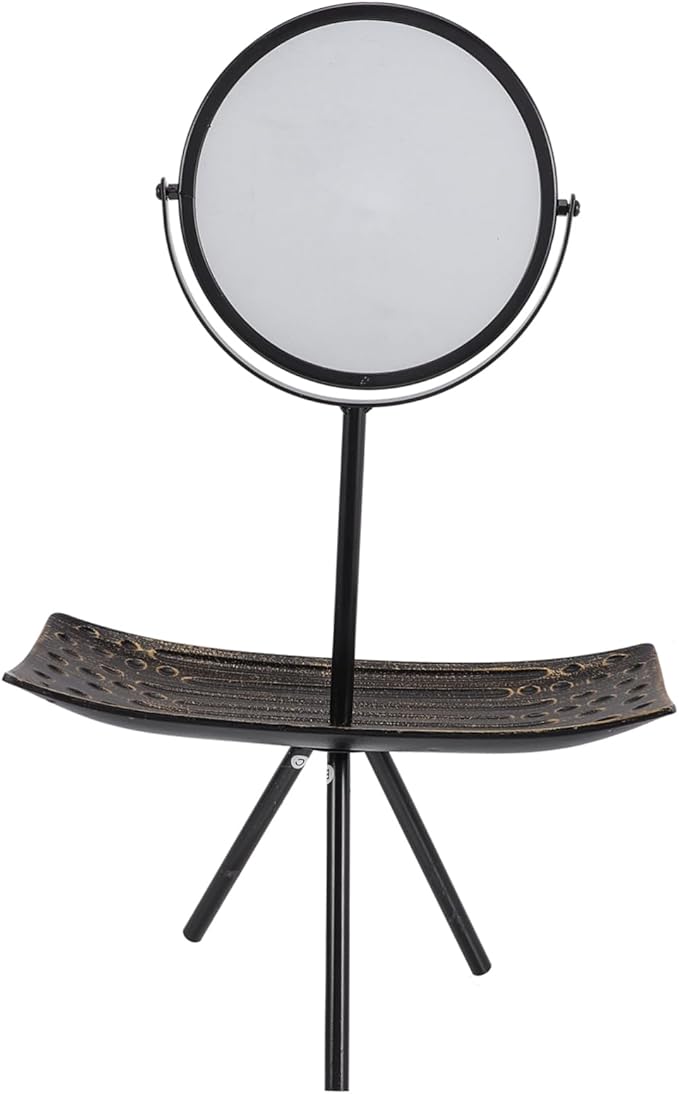 Healeved High-Definition Mirror Makeup Table with Storage Tray Stylish Jewelry Organizer for Daily Use