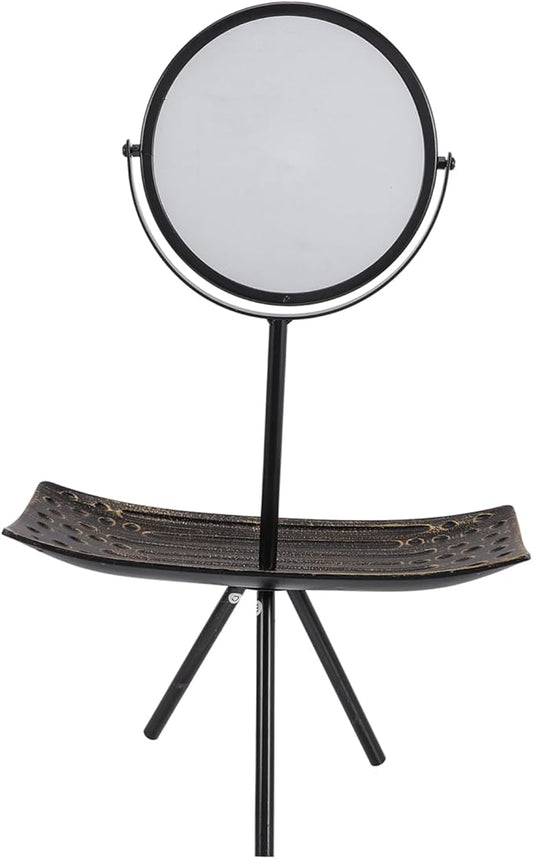 Healeved High-Definition Mirror Makeup Table with Storage Tray Stylish Jewelry Organizer for Daily Use