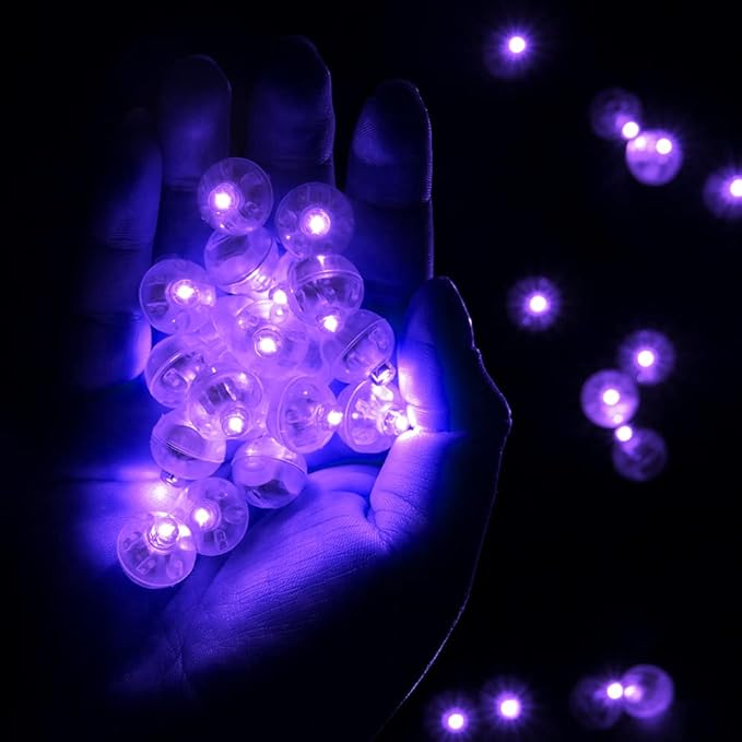 200pcs LED Purple Balloon Light, Round Led Mini LED Lights for Paper Lantern Balloon Indoor Outdoor Party Event Fun, Birthday Party Wedding Decoration Supplies