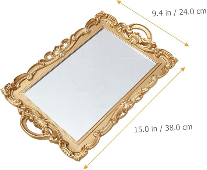 BESPORTBLE Decorative Vanity Tray for Dresser with Mirror Surface Perfume Organizer and Makeup Tray Acrylic Perfume for Bedroom and Vanity Table Use