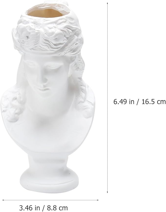CALLARON White Sculpture Makeup Brush Storage Box Multifunctional Vanity Organizer Container Stylish Home Decor Vase for Bedroom Bathroom Desk