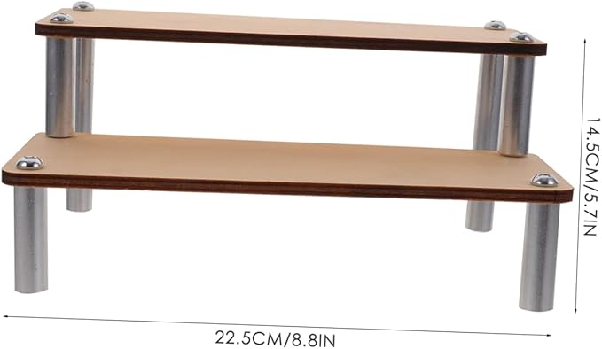 VALICLUD Wooden Display Stand Action Figure Holder Jewelry Display Shelf Makeup Organizer for Vanity