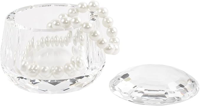 Crystal Makeup Storage Jars with Lids, Clear Candy Containers, Airtight Cosmetic & Dessert Organizer Set, Elegant Gift Box Home Bathroom Kitchen Decor