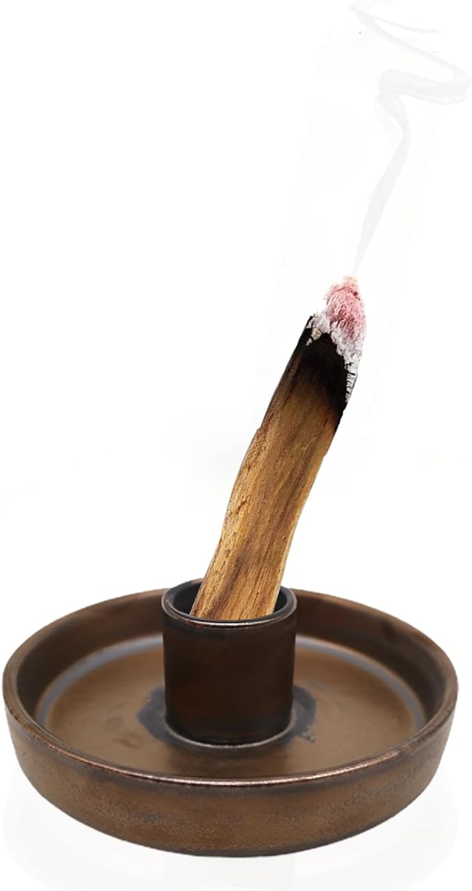 Sage Holder, Sage Burner, Smudge Bowl, Palo Santo Holder, Incense Holder, Incense Holder Bundle, Sage Holder for White Sage Bundle and Palo Santo (Sage Not Included) (Metal Glaze)