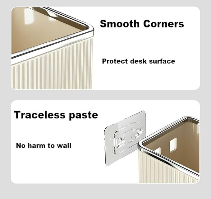 Floating Shelves Wall Bin Organizer Adhesive Wall Mounted Plastic Storage Organizer No Drilling Hanging Storage Containers Makeup Organizer Shelf for Office, Kitchen, Home