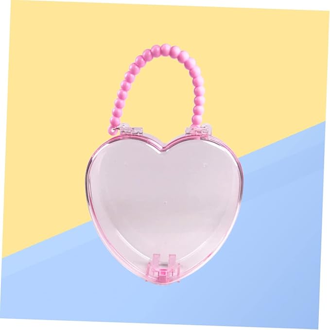 WOONEKY Sink Splash Guard 1pc Ornament Storage Toy Organizer Bins Jewelry Case Heart Shape Storage Case Makeup Suitcase Accessories Pink Heart-Shaped Bow Brooch