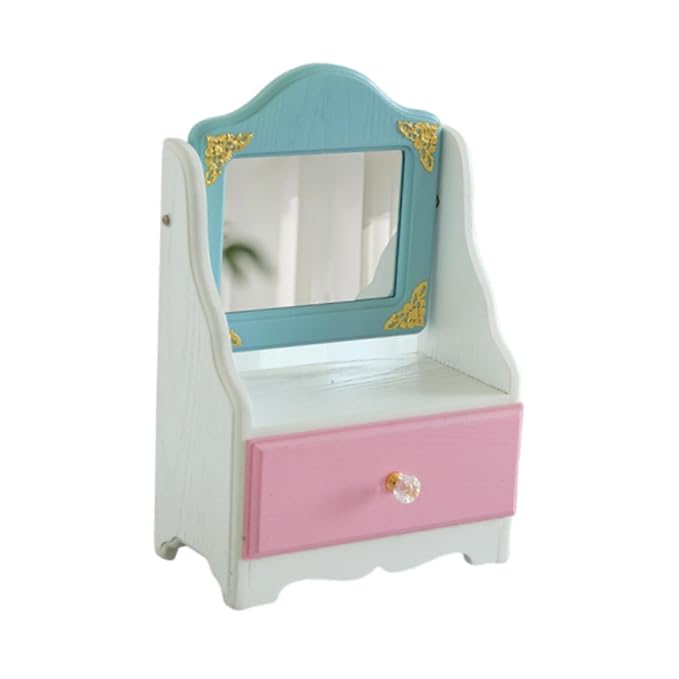 Desktop Makeup Mirror with Drawer Cosmetic Organizer for Skincare