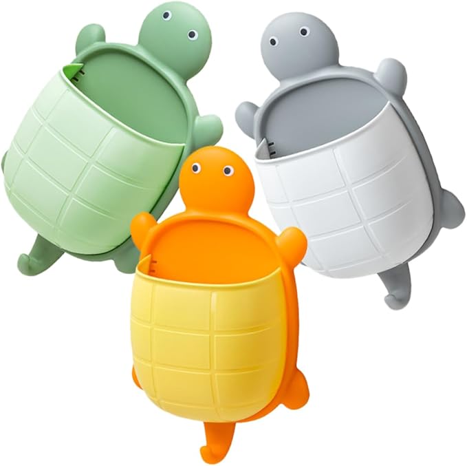 GARVALON Turtle Design Wall Mount Storage Box Pp Material Bathroom Makeup Organizer Floating Shelf for Living Room