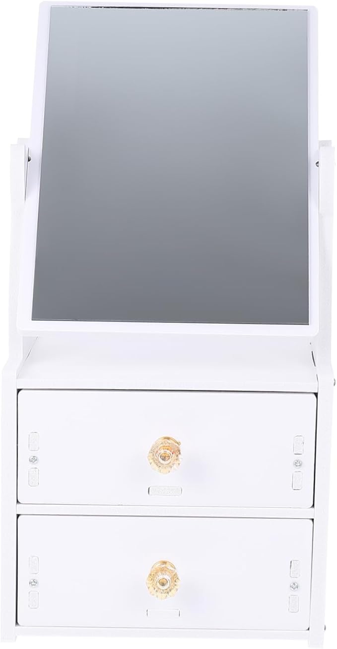 Makeup Containers Organizers Dresser Mirror Storage Vanity Mirror for Desk Makeup Storage Box