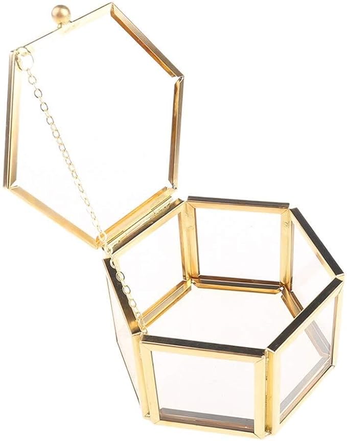 Makeup Organizer Geometric Jewelry Display Organizer Box For Case Home Decorative Box for Storage Trinket Earring Chest Jewellery Organiser Stand Holder,Convenient,Neat and Beautiful