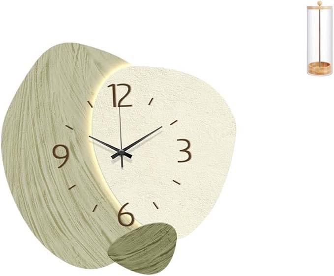 Baoblaze Silent Cartoon Wall Clock Decorative Organizer for Kitchen Office Farmhouse Makeup Brushes Bar Room Counter Transparent Holder