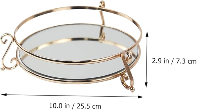 SOLUSTRE 1pc Creative Mirror Tray for Cosmetics Storage Elegant Desktop Organizer for Makeup and Jewelry Unique Home Decor and Design