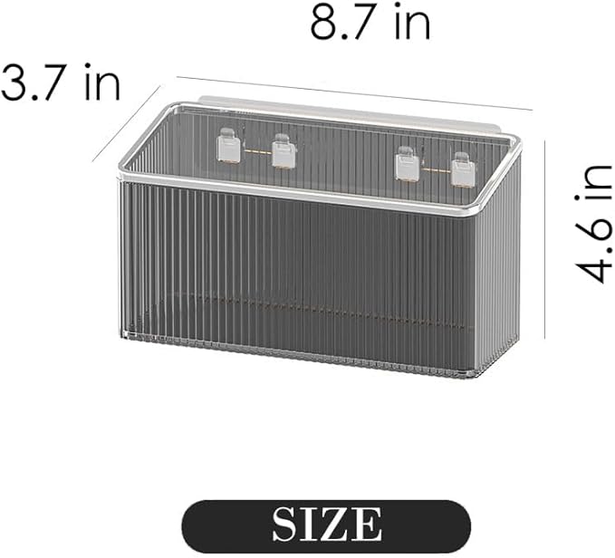 Floating Shelves | Space-Saving Floating Organizer for Kitchen, Bathroom & Office | Plastic Storage Shelves for Makeup & Home Decor (Grey and Silver Big)