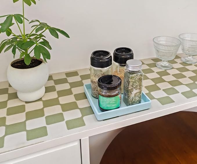 Small Square Serving Tray (5.9 inch), Durable Blue Tray for Desserts & Organization, Lightweight for Coffee, Drinks, Party, Seasoning, Perfume and Display.