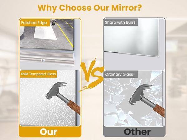 48X24 2Pack Large Home Gym Mirror, Frameless Tempered Glass Dance Wall Mounted Mirror for Home, Yoga, Dancing, Studio, Living Room