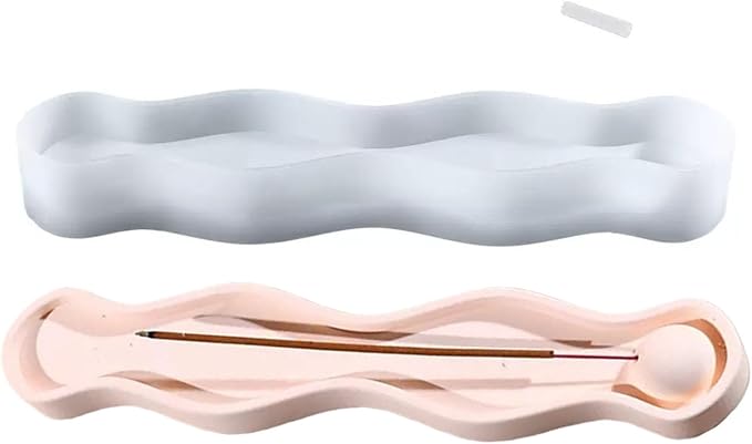 Wave Shaped Incense Holder Resin Mold, Incense Burner Stick Base Mold for Home Office Decor
