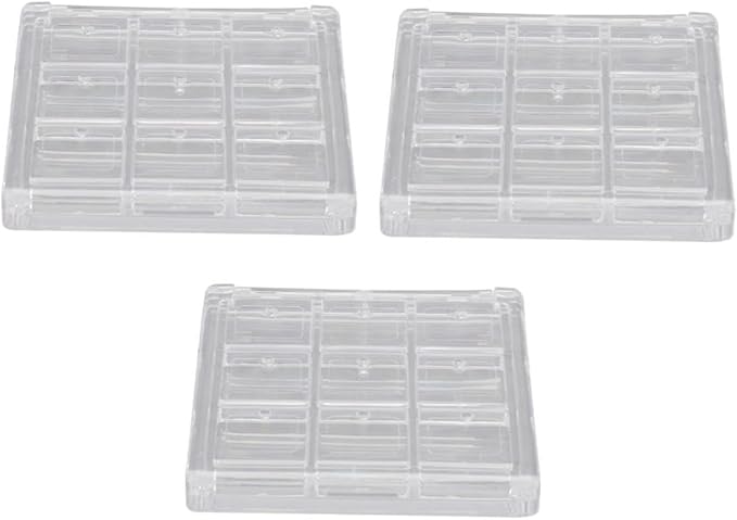 9pcs Transparent Eyeshadow Sub Package Box for Makeup Empty Lipstick and Blush Case Portable Cosmetic Organizer for Travel and Daily Use