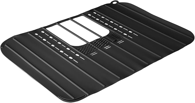 Foldable Silicone Vanity Sink Cover Mat, Makeup Organizer Tray For Bathroom Counter, Waterproof Heat-Resistant Sink Protector, Beauty Tool Workspace Pad