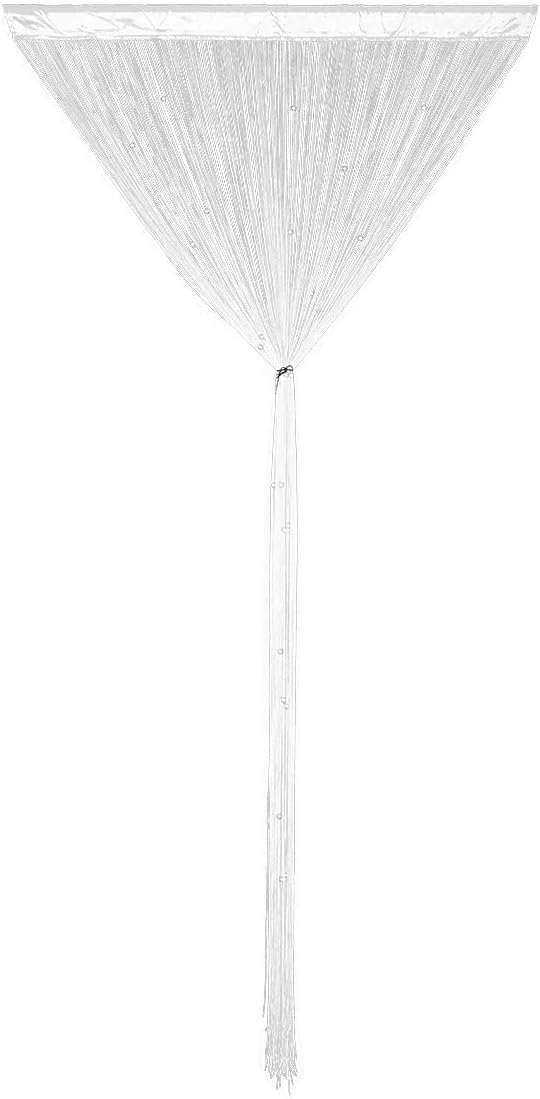 YaoYue Beaded Curtain Door String Curtains for Doorway Tassels Beads Hanging Fringe Hippie Room Divider Window Hallway Entrance Wall Closet Bedroom Privacy Decor (39×79in/100×200cm, White)