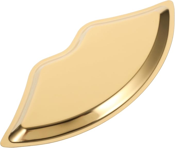 Lip Shaped Jewelry Plate Key Tray Makeup Organizers for Counter Organizers Gold